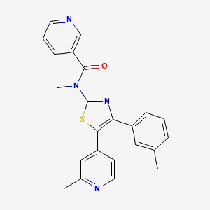 molecular formula C23H20N4OS B14260300 N-methyl-N-[4-(3-methylphenyl)-5-(2-methylpyridin-4-yl)-1,3-thiazol-2-yl]pyridine-3-carboxamide CAS No. 365429-71-6
