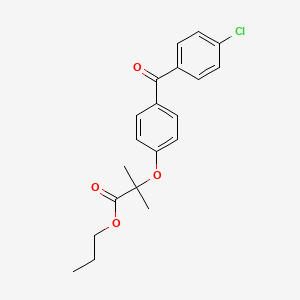 molecular formula C20H21ClO4 B14260337 Propyl 2-[4-(4-chlorobenzoyl)phenoxy]-2-methylpropanoate CAS No. 388632-17-5