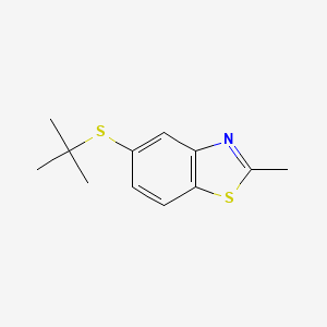 molecular formula C12H15NS2 B14260360 Benzothiazole, 5-[(1,1-dimethylethyl)thio]-2-methyl- CAS No. 396653-28-4