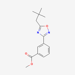 molecular formula C15H18N2O3 B1426038 Methyl 3-[5-(2,2-dimethylpropyl)-1,2,4-oxadiazol-3-yl]benzoate CAS No. 1354959-51-5