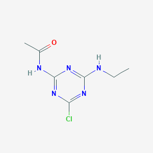 molecular formula C7H10ClN5O B142604 Acetamide, N-(4-chloro-6-(ethylamino)-1,3,5-triazin-2-yl)- CAS No. 142179-76-8