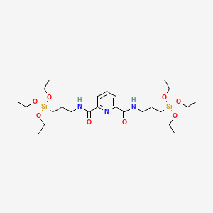 molecular formula C25H47N3O8Si2 B14260421 N~2~,N~6~-Bis[3-(triethoxysilyl)propyl]pyridine-2,6-dicarboxamide CAS No. 213414-84-7