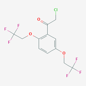 molecular formula C12H9ClF6O3 B14260429 Ethanone, 1-[2,5-bis(2,2,2-trifluoroethoxy)phenyl]-2-chloro- CAS No. 389082-82-0
