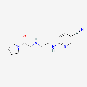 molecular formula C14H19N5O B14260478 Pyrrolidine, 1-[[[2-[(5-cyano-2-pyridinyl)amino]ethyl]amino]acetyl]- CAS No. 246860-20-8