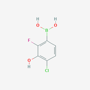 molecular formula C6H5BClFO3 B1426050 4-Chloro-2-fluoro-3-hydroxyphenylboronic acid CAS No. 1451393-13-7