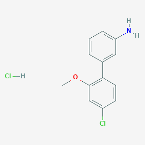 molecular formula C13H13Cl2NO B1426051 3-(4-Chloro-2-methoxyphenyl)aniline hydrochloride CAS No. 1352318-69-4