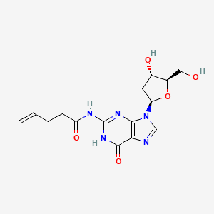 molecular formula C15H19N5O5 B14260510 N-[9-[(2R,4S,5R)-4-hydroxy-5-(hydroxymethyl)oxolan-2-yl]-6-oxo-1H-purin-2-yl]pent-4-enamide CAS No. 173346-59-3