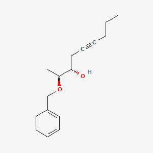 molecular formula C16H22O2 B14260577 5-Nonyn-3-ol, 2-(phenylmethoxy)-, (2S,3S)- CAS No. 184827-43-8