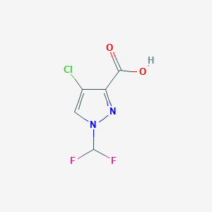 molecular formula C5H3ClF2N2O2 B1426058 4-chloro-1-(difluoromethyl)-1H-pyrazole-3-carboxylic acid CAS No. 1310350-99-2