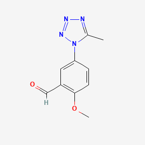 molecular formula C10H10N4O2 B14260603 Benzaldehyde, 2-methoxy-5-(5-methyl-1H-tetrazol-1-yl)- CAS No. 168267-03-6