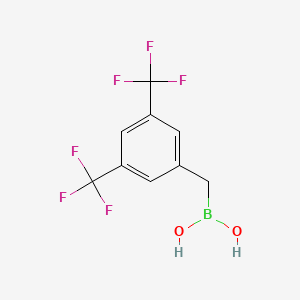 molecular formula C9H7BF6O2 B1426066 3,5-Bis(trifluoromethyl)benzylboronic acid CAS No. 1451393-52-4