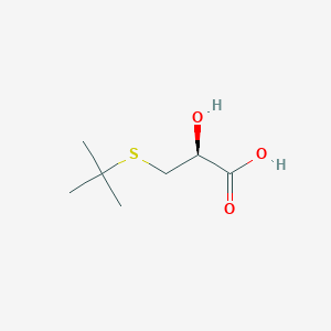 molecular formula C7H14O3S B14260688 Propanoic acid, 3-[(1,1-dimethylethyl)thio]-2-hydroxy-, (2S)- CAS No. 187844-77-5
