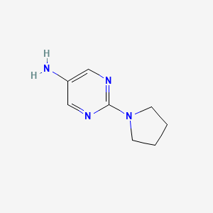 molecular formula C8H12N4 B1426070 5-Pyrimidinamine, 2-(1-pyrrolidinyl)- CAS No. 916732-29-1