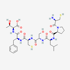 molecular formula C33H51N7O10S2 B14260701 L-Cysteinyl-L-prolyl-L-leucyl-L-seryl-L-cysteinyl-L-phenylalanyl-L-threonine CAS No. 238090-69-2
