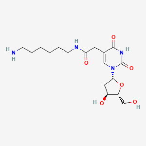 molecular formula C17H28N4O6 B14260717 5-{2-[(6-Aminohexyl)amino]-2-oxoethyl}-2'-deoxyuridine CAS No. 170981-24-5