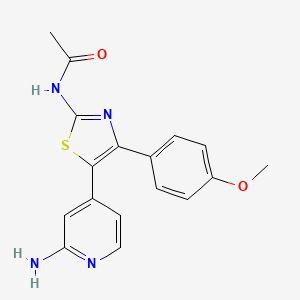 molecular formula C17H16N4O2S B14260729 N-[5-(2-Amino-4-pyridyl)-4-(4-methoxyphenyl)-1,3-thiazol-2-YL]acetamide CAS No. 365429-88-5
