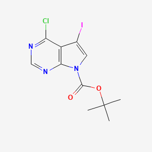 molecular formula C11H11ClIN3O2 B1426079 4-Chloro-5-iodo-pyrrolo[2,3-d]pyrimidine-7-carboxylic acid tert-butyl ester CAS No. 1244855-76-2