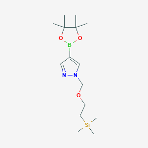 molecular formula C15H29BN2O3Si B1426088 4-(4,4,5,5-四甲基-1,3,2-二氧杂硼环兰-2-基)-1-((2-(三甲基甲硅烷基)乙氧基)甲基)-1H-吡唑 CAS No. 894807-98-8
