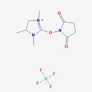 molecular formula C10H16BF4N3O3 B1426094 O-琥珀酰亚胺基-1,3-二甲基丙烯脲四氟硼酸盐 CAS No. 443305-34-8