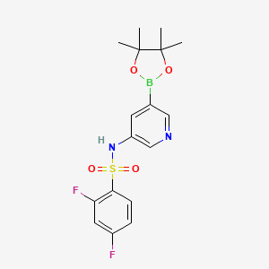 molecular formula C17H19BF2N2O4S B1426095 2,4-Difluoro-N-[5-(4,4,5,5-tetramethyl-1,3,2-dioxaborolan-2-YL)-3-pyridinyl]benzenesulfonamide CAS No. 1092565-35-9