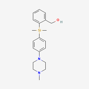 molecular formula C20H28N2OSi B1426096 (2-{Dimethyl[4-(4-methylpiperazin-1-yl)phenyl]silyl}phenyl)methanol CAS No. 1244855-66-0