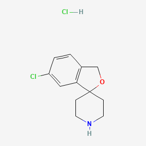 molecular formula C12H15Cl2NO B1426098 6-chloro-3H-spiro[isobenzofuran-1,4'-piperidine] hydrochloride CAS No. 1359703-79-9