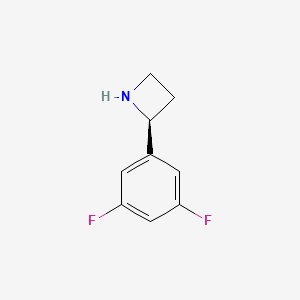 molecular formula C9H9F2N B1426130 (S)-2-(3,5-Difluorophenyl)azetidine CAS No. 1213474-54-4