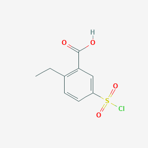 molecular formula C9H9ClO4S B1426133 5-(Chlorosulfonyl)-2-ethylbenzoic acid CAS No. 866358-16-9