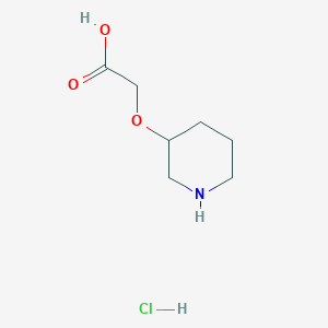 molecular formula C7H14ClNO3 B1426141 (Piperidin-3-yloxy)acetic acid hydrochloride CAS No. 1314936-35-0