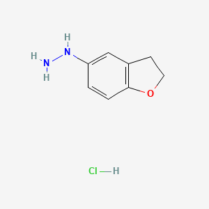 molecular formula C8H11ClN2O B1426143 2,3-Dihydro-1-benzofuran-5-ylhydrazine hydrochloride CAS No. 197590-46-8