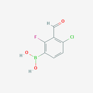 molecular formula C7H5BClFO3 B1426162 4-氯-2-氟-3-甲酰基苯硼酸 CAS No. 1451393-44-4