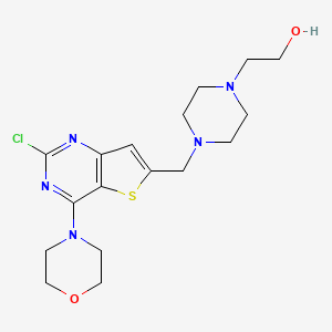 B1426165 2-(4-((2-Chloro-4-morpholinothieno[3,2-d]pyrimidin-6-yl)methyl)piperazin-1-yl)ethanol CAS No. 885675-75-2