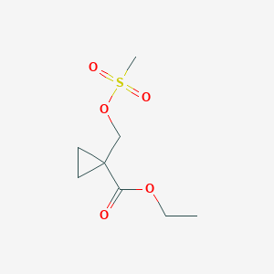 molecular formula C8H14O5S B1426180 1-Methanesulfonyloxymethyl-cyclopropanecarboxylic acid ethyl ester CAS No. 633335-73-6