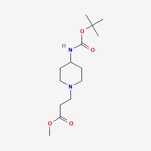 molecular formula C14H26N2O4 B1426195 Methyl 3-(4-{[(tert-butoxy)carbonyl]amino}piperidin-1-yl)propanoate CAS No. 294180-26-0