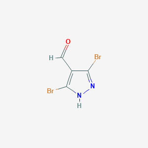 molecular formula C4H2Br2N2O B1426196 3,5-dibromo-1H-pyrazole-4-carbaldehyde CAS No. 888484-99-9