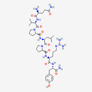 molecular formula C41H66N12O9 B14261963 L-Glutaminyl-L-valyl-L-prolyl-L-leucyl-L-prolyl-N~5~-(diaminomethylidene)-L-ornithyl-L-tyrosinamide CAS No. 189447-96-9