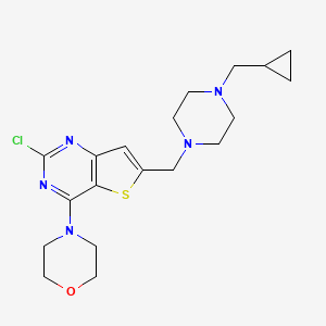 B1426201 4-(2-Chloro-6-((4-(cyclopropylmethyl)piperazin-1-yl)methyl)thieno[3,2-d]pyrimidin-4-yl)morpholine CAS No. 885699-88-7