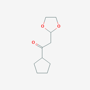 1-Cyclopentyl-2-(1,3-dioxolan-2-yl)-ethanone