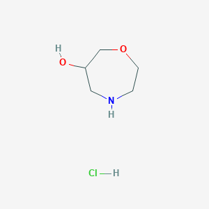 molecular formula C5H12ClNO2 B1426213 1,4-Oxazepan-6-ol hydrochloride CAS No. 1314961-82-4