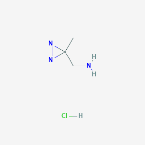molecular formula C3H8ClN3 B1426225 (3-Methyl-3H-diazirin-3-yl)methanamine hydrochloride CAS No. 882516-45-2