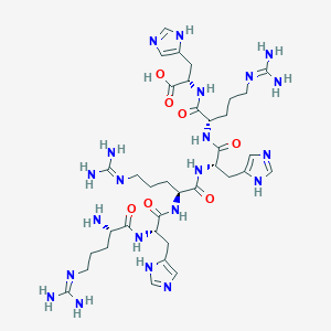 molecular formula C36H59N21O7 B14262406 N~5~-(Diaminomethylidene)-L-ornithyl-L-histidyl-N~5~-(diaminomethylidene)-L-ornithyl-L-histidyl-N~5~-(diaminomethylidene)-L-ornithyl-L-histidine CAS No. 173857-06-2