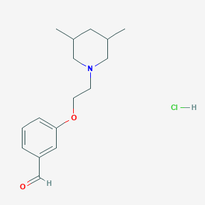 molecular formula C16H24ClNO2 B1426254 3-[2-(3,5-Dimethyl-1-piperidinyl)ethoxy]benzaldehyde hydrochloride CAS No. 1349718-69-9