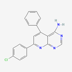 molecular formula C19H13ClN4 B14262638 Pyrido[2,3-d]pyrimidin-4-amine, 7-(4-chlorophenyl)-5-phenyl- CAS No. 138744-57-7