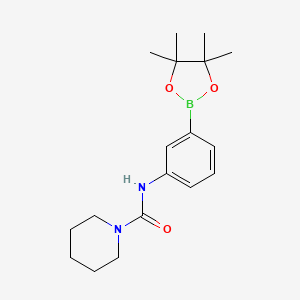 molecular formula C18H27BN2O3 B1426268 N-(3-(4,4,5,5-Tetramethyl-1,3,2-dioxaborolan-2-yl)phenyl)piperidine-1-carboxamide CAS No. 874299-01-1