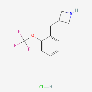 molecular formula C11H13ClF3NO B1426281 3-{[2-(Trifluoromethoxy)phenyl]methyl}azetidine hydrochloride CAS No. 1354961-96-8
