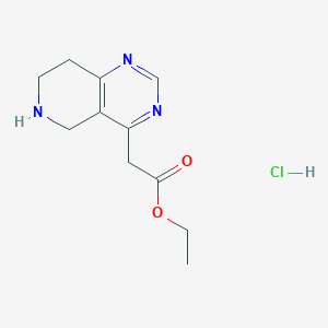 Ethyl 2-(5,6,7,8-tetrahydropyrido[4,3-d]pyrimidin-4-yl)acetate hydrochloride