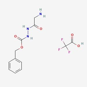 molecular formula C12H14F3N3O5 B1426289 (Cbz-hydrazido)glycine trifluoroacetate salt CAS No. 19704-03-1