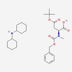 molecular formula C29H46N2O6 B1426307 N-cyclohexylcyclohexanamine;(2S)-2-[methyl(phenylmethoxycarbonyl)amino]-4-[(2-methylpropan-2-yl)oxy]-4-oxobutanoic acid CAS No. 200341-08-8