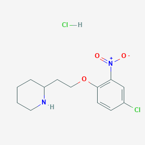 molecular formula C13H18Cl2N2O3 B1426318 2-[2-(4-氯-2-硝基苯氧基)乙基]哌啶盐酸盐 CAS No. 1220027-86-0