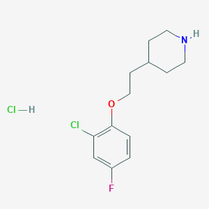 molecular formula C13H18Cl2FNO B1426323 4-[2-(2-Chloro-4-fluorophenoxy)ethyl]piperidine hydrochloride CAS No. 1220036-86-1